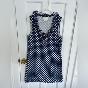 Kate Spade Navy and White Ruffle Dress